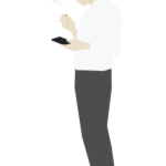 たばこを吸っている男性／会社員のイラスト