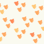 橙色の千鳥／和柄／和風素材のテクスチャーのイラスト