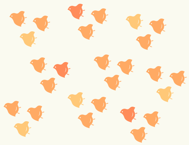 橙色の千鳥／和柄／和風素材のテクスチャーのイラスト