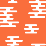 橙色のエ霞文／和柄／和風素材のテクスチャーのイラスト