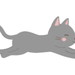 走っているグレーの猫のイラスト
