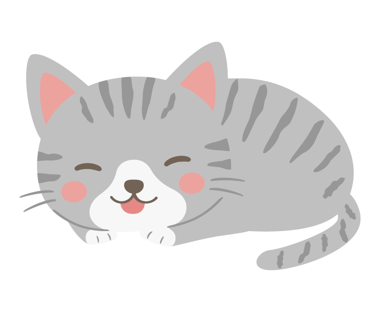 かわいいサバ白の猫のイラスト