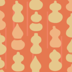 橙色の瓢箪（ひょうたん）文様／和風素材のテクスチャーのイラスト