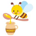 はちみつとかわいいミツバチのイラスト