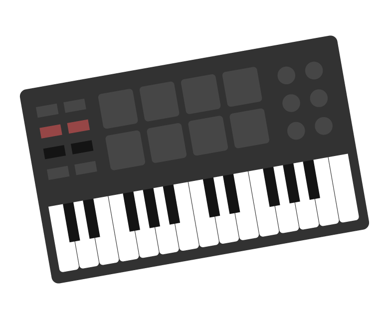 MIDIキーボード（ミニ鍵盤）のイラスト