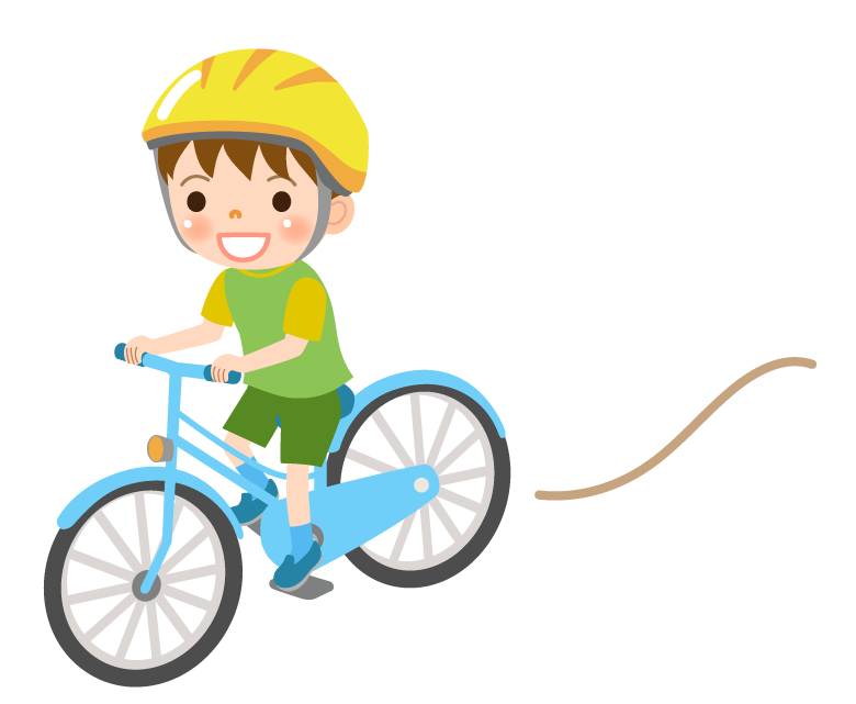 ヘルメットをかぶって自転車に乗る男の子のイラスト