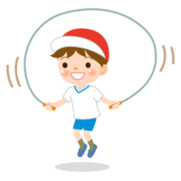 縄跳びをする体操着の男の子のイラスト