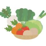 かご盛の野菜のイラスト
