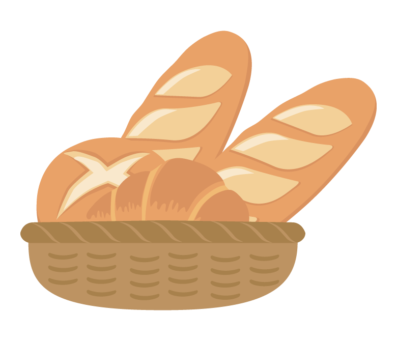 パンの盛り合わせのイラスト