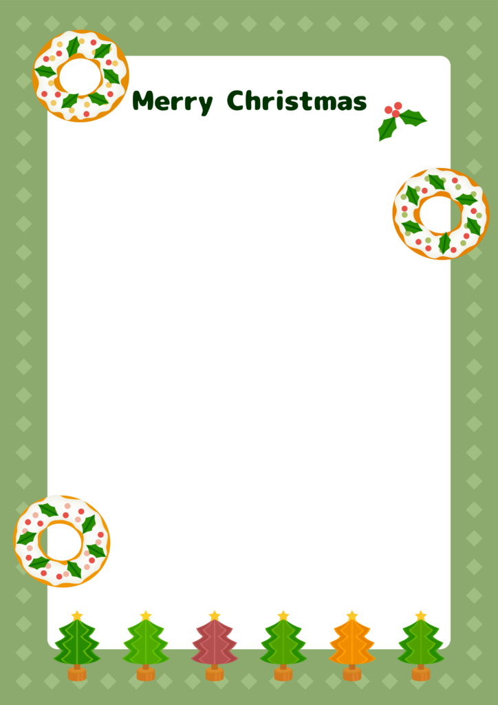 かわいいクリスマスチラシ／パンフレットの背景素材イラスト