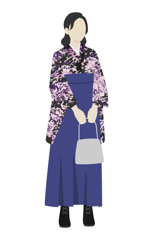 卒業袴を着た女性のイラスト