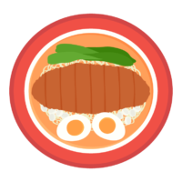 パーコー麺（真上アングル）のイラスト