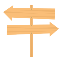 木の矢印看板（左右の矢印）のイラスト