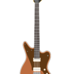 茶色いエレキギターのイラスト