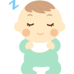スヤスヤと寝ている赤ちゃんのイラスト