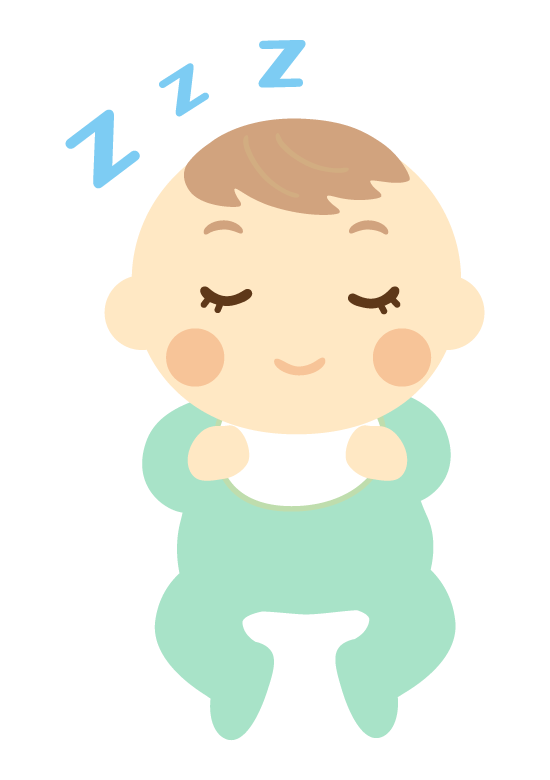 スヤスヤと寝ている赤ちゃんのイラスト