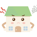 怒っているお家のキャラクターのイラスト