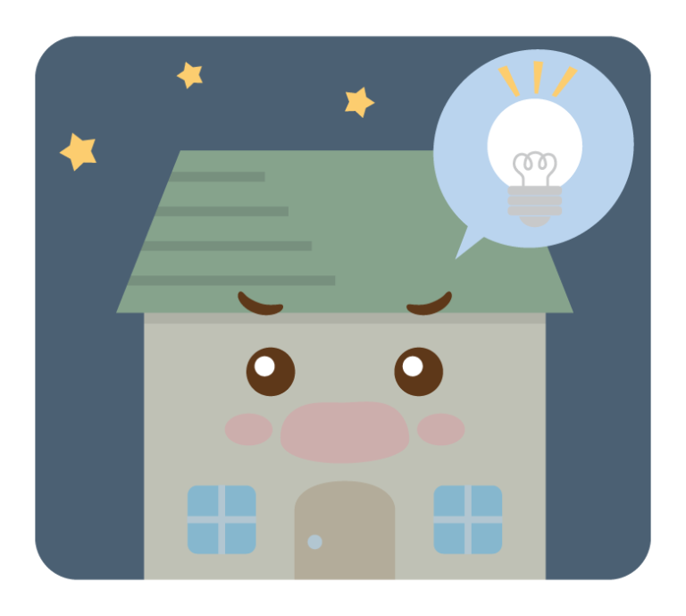 停電とお家のキャラクターのイラスト | 無料のフリー素材 イラストエイト