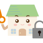 安全／セキュリティーのお家のキャラクターのイラスト
