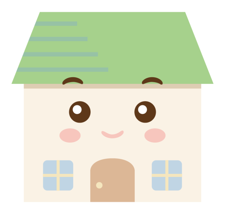 笑顔のお家のキャラクターのイラスト | 無料のフリー素材 イラストエイト