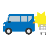 車の対物事故（ショッピングカート）のイラスト