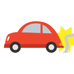 車の対物事故のイラスト