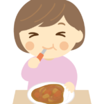カレーを食べる子ども（女の子）のイラスト