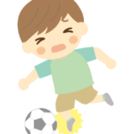 サッカーで捻挫する男の子のイラスト