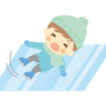 スケートで転ぶ男の子のイラスト