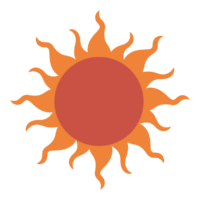 ギラギラ燃える太陽のイラスト