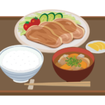 生姜焼き定食のイラスト