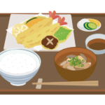 天ぷら定食のイラスト