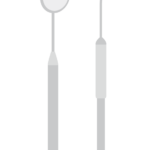 歯科用器具のミラーと探針のイラスト