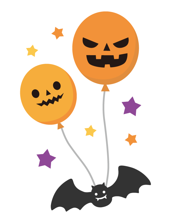 かぼちゃのお化けのバルーンのハロウィンイラスト