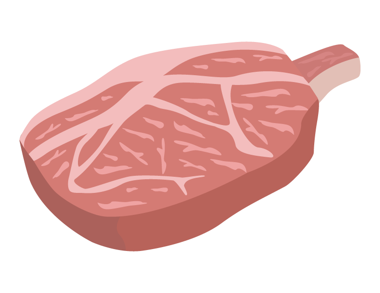 骨付き牛肉のイラスト