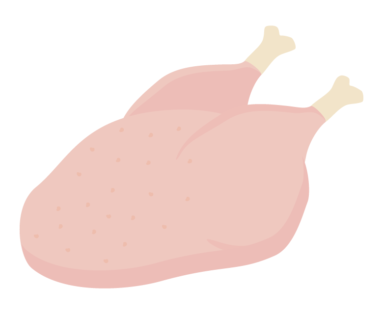 骨付きの鶏肉のイラスト