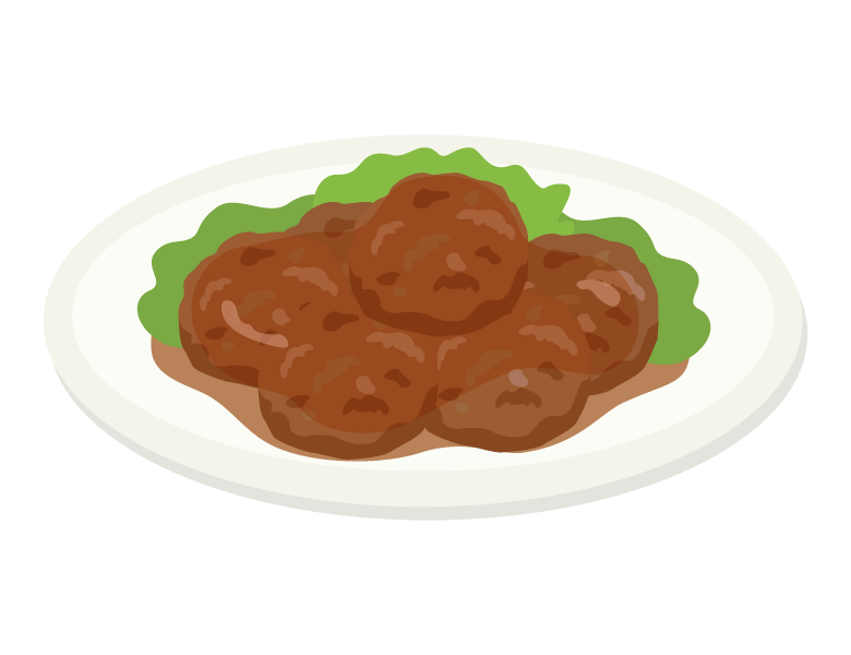 甘酢あんかけ肉団子のイラスト