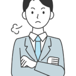 怒ったりムッとした表情の会社員のイラスト