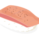 まぐろステーキのお寿司のイラスト