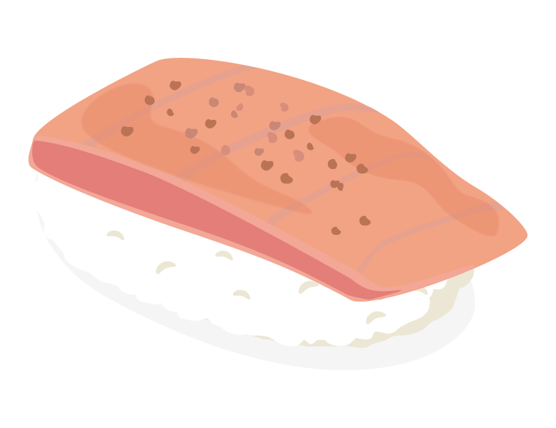 まぐろステーキのお寿司のイラスト