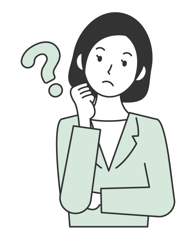 悩む女性会社員のイラスト