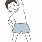 体操やストレッチを行っている男の子のイラスト
