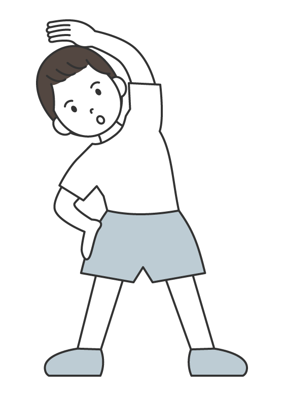 体操やストレッチを行っている男の子のイラスト