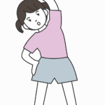体操やストレッチを行っている女の子のイラスト