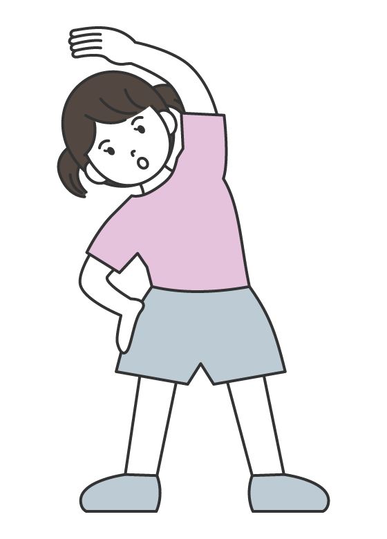 体操やストレッチを行っている女の子のイラスト