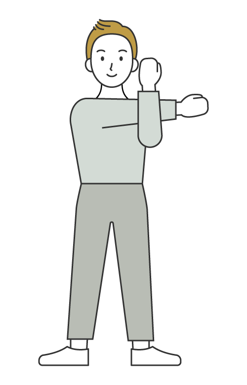 体操やストレッチを行っている男性のイラスト