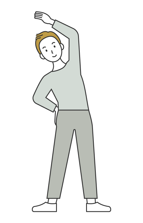 体操や軽い運動を行っている男性のイラスト