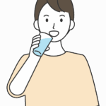 水を飲む男性のイラスト