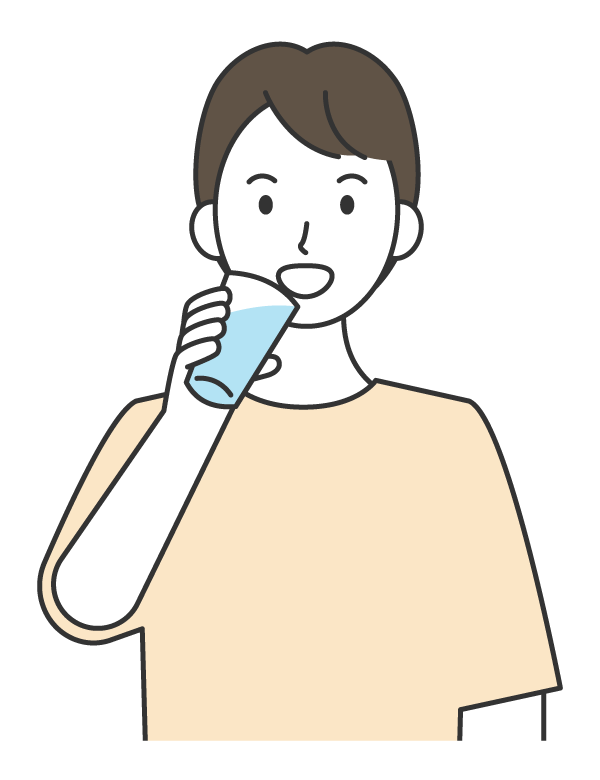 水を飲む男性のイラスト