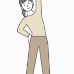 体操や軽い運動を行っている女性のイラスト